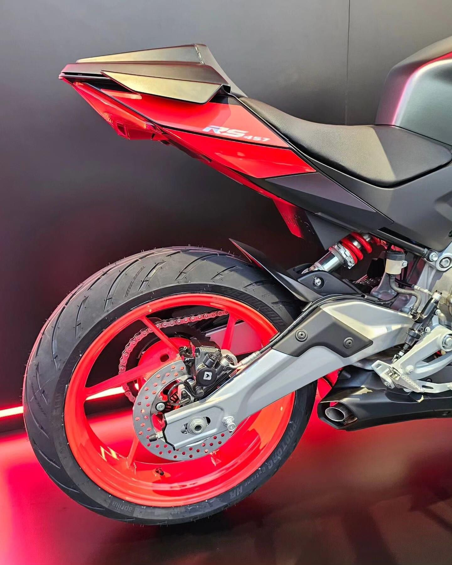 The second picture of a red bike